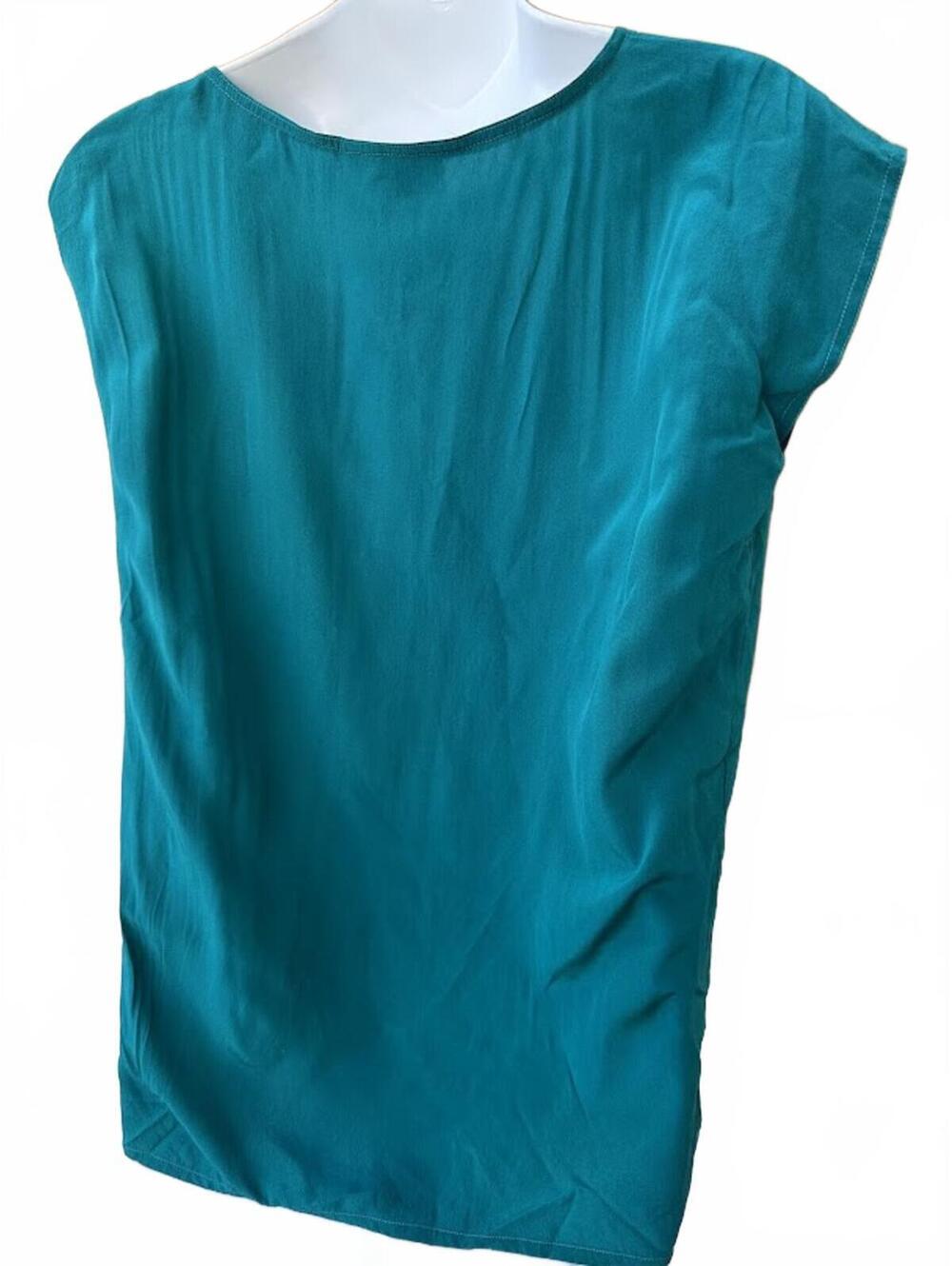 Dowell Italy Silk Shell Top Teal Green - Picture 2 of 5